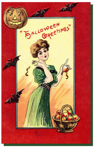 Victorian Halloween All Hallows Eve postcard