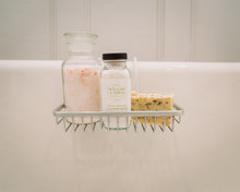 Lavender Breeze scented soap with natural bath salts and mineral soak by Willow & Birch Apothecary on antique style bath tub