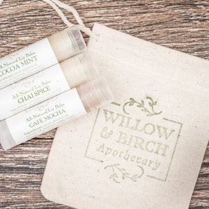 Lip balm set bridal party wedding gift from Willow & Birch Apothecary