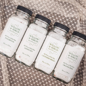 Natural bath salts made with essential oils 