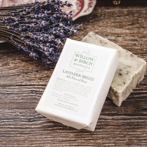 Lavender Breeze natural scented moisturizing botanical soap with essential oils from Willow & Birch Apothecary